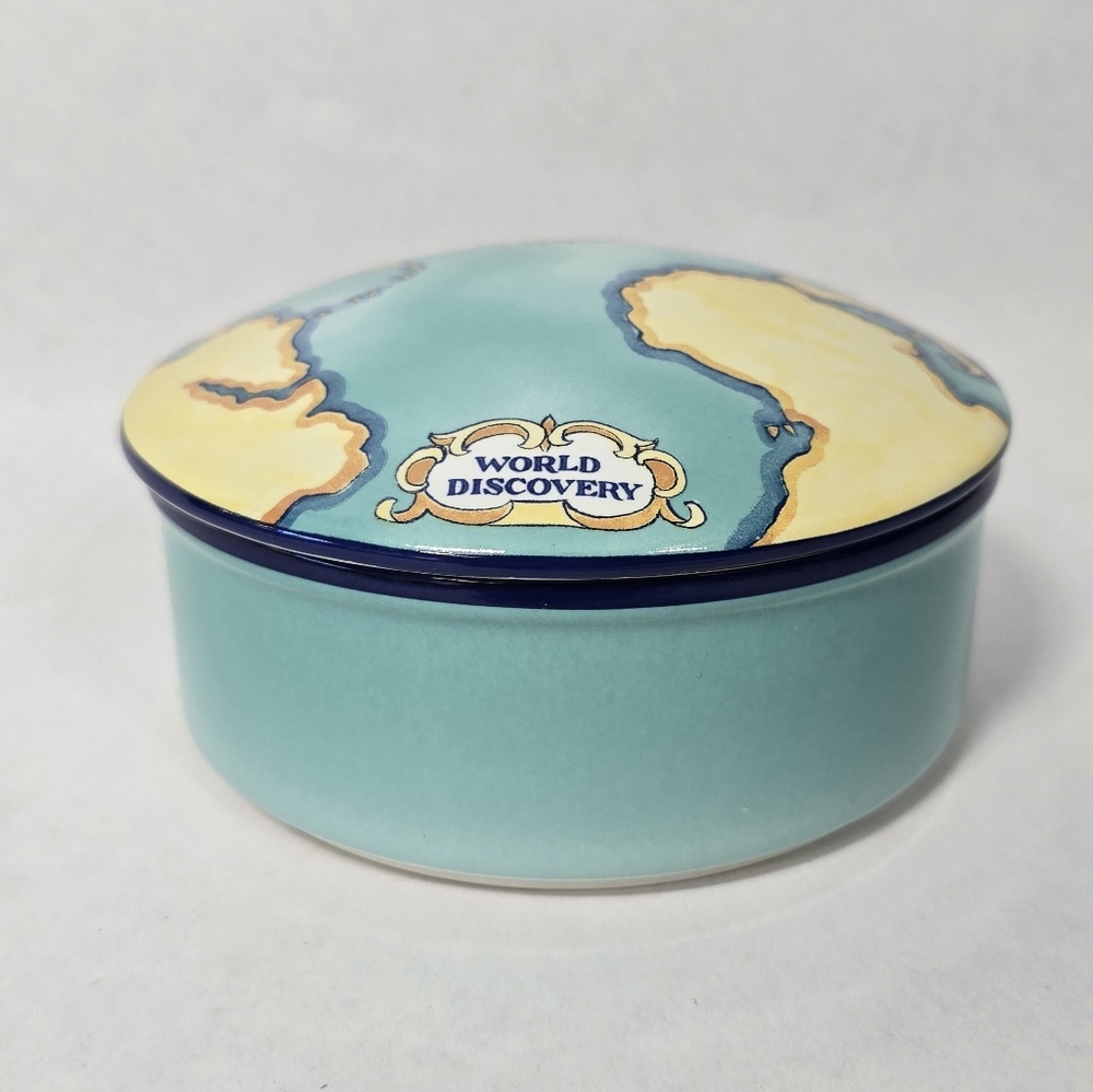 Tiffany & Co Tauck World Discovery Map Porcelain Trinket Box made in France - Picture 3 of 8